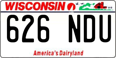 WI license plate 626NDU