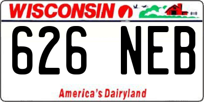 WI license plate 626NEB