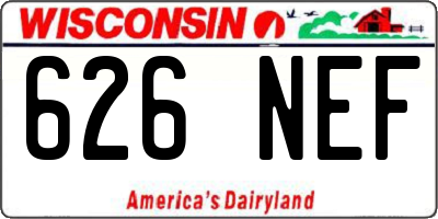 WI license plate 626NEF