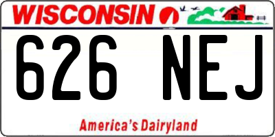 WI license plate 626NEJ