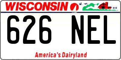 WI license plate 626NEL