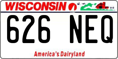 WI license plate 626NEQ