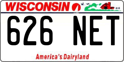 WI license plate 626NET