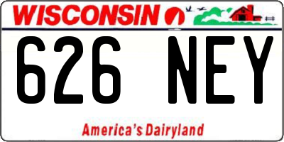 WI license plate 626NEY
