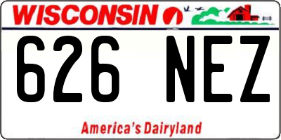 WI license plate 626NEZ