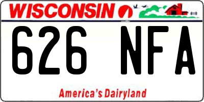 WI license plate 626NFA