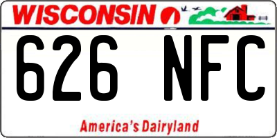 WI license plate 626NFC
