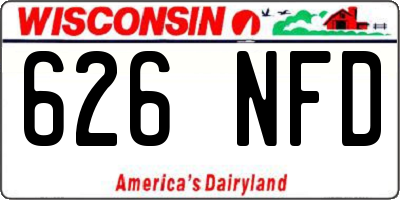 WI license plate 626NFD