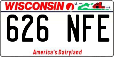 WI license plate 626NFE