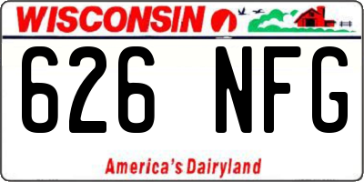 WI license plate 626NFG