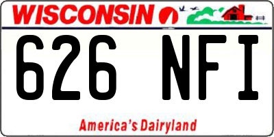 WI license plate 626NFI