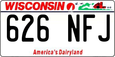 WI license plate 626NFJ