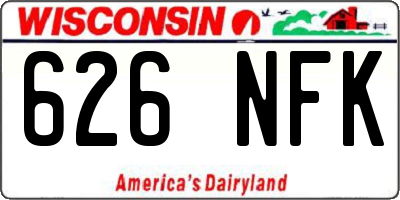 WI license plate 626NFK