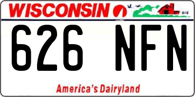 WI license plate 626NFN
