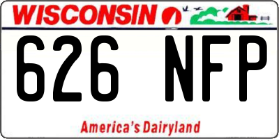 WI license plate 626NFP