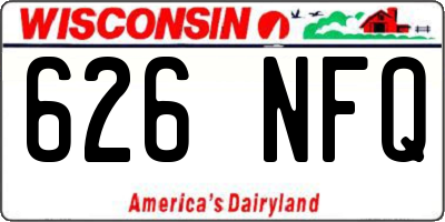WI license plate 626NFQ