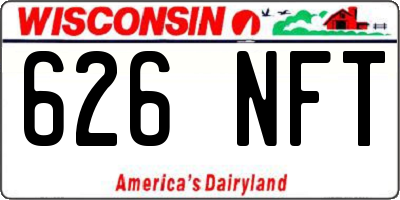 WI license plate 626NFT