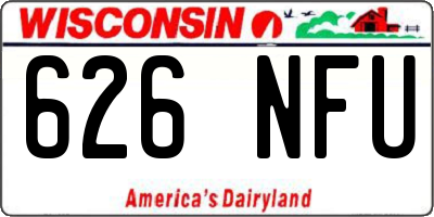 WI license plate 626NFU