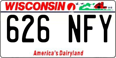 WI license plate 626NFY