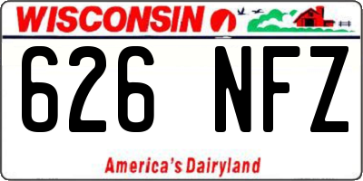 WI license plate 626NFZ
