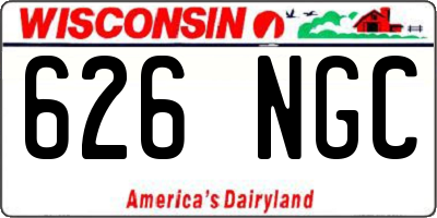 WI license plate 626NGC