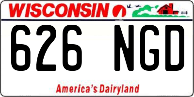 WI license plate 626NGD