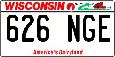 WI license plate 626NGE