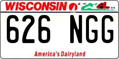 WI license plate 626NGG
