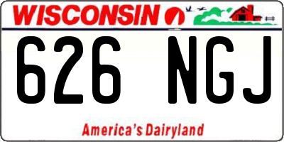 WI license plate 626NGJ