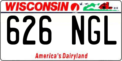 WI license plate 626NGL