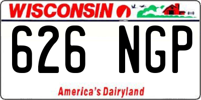 WI license plate 626NGP