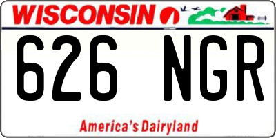 WI license plate 626NGR