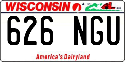 WI license plate 626NGU
