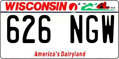 WI license plate 626NGW