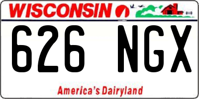 WI license plate 626NGX
