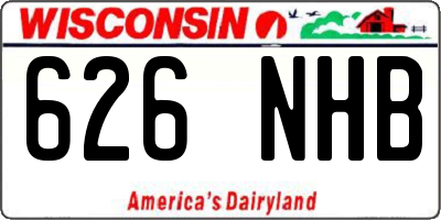 WI license plate 626NHB