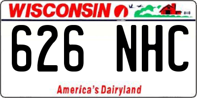 WI license plate 626NHC