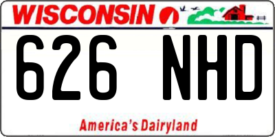 WI license plate 626NHD
