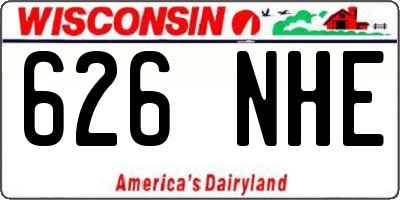 WI license plate 626NHE