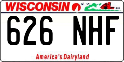 WI license plate 626NHF