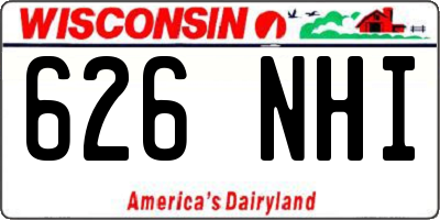 WI license plate 626NHI