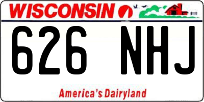 WI license plate 626NHJ