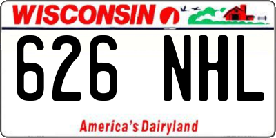 WI license plate 626NHL