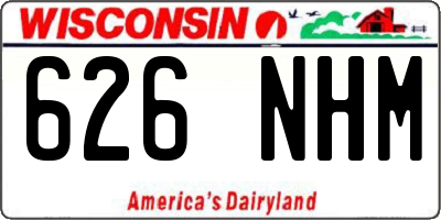 WI license plate 626NHM