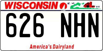 WI license plate 626NHN