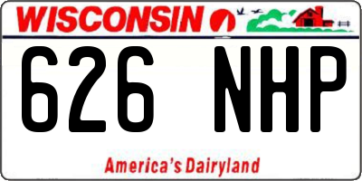 WI license plate 626NHP