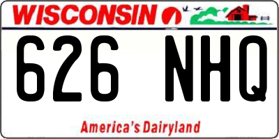 WI license plate 626NHQ