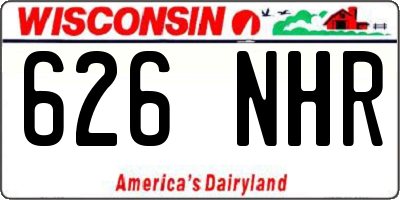 WI license plate 626NHR