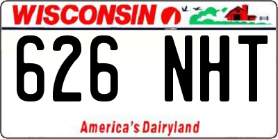 WI license plate 626NHT