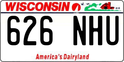WI license plate 626NHU